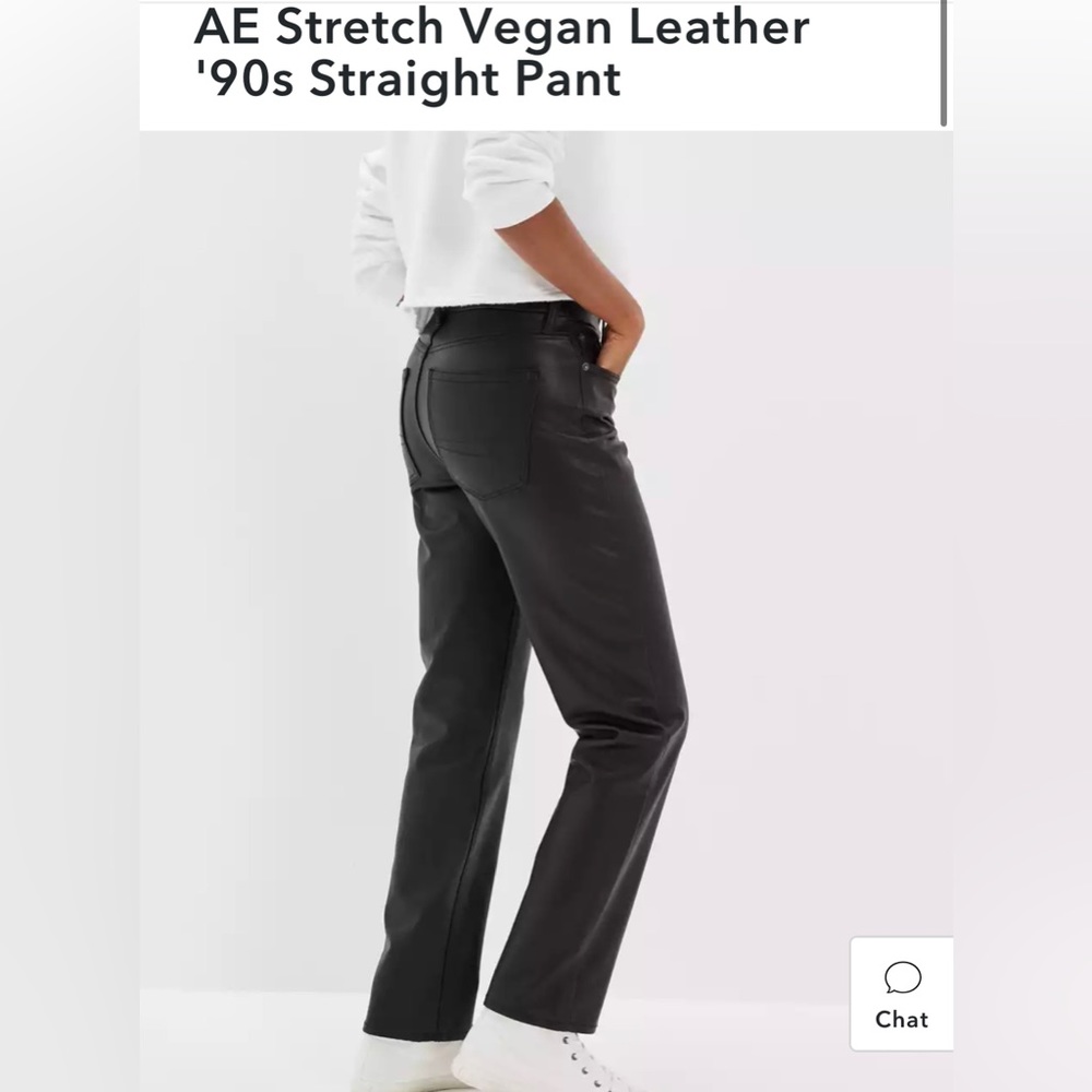 American Eagle Stretch Vegan Leather ‘90s straight